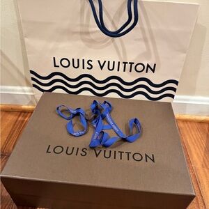 Louis Vuitton Brown Box with Blue Ribbon